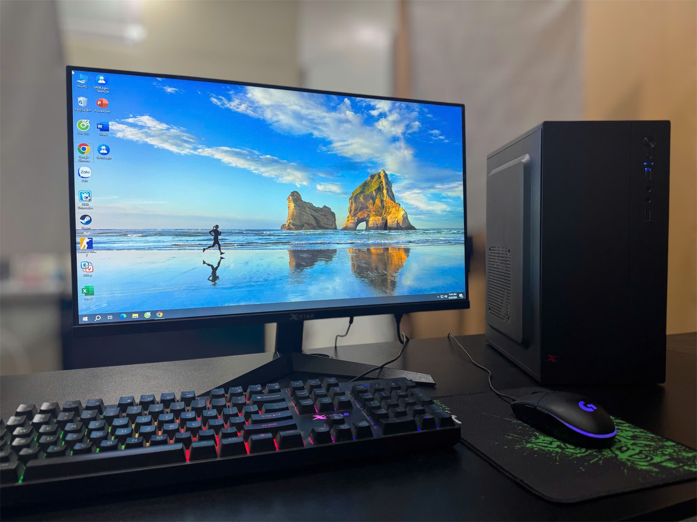 Bộ PC Core i3-10105F GTX1060 3G RAM 8G SSD 120G Màn Hình 22 Inch 75Hz