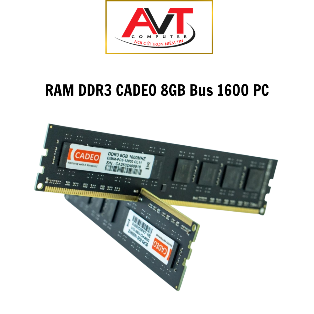 Ram PC CADEO DDR3 8GB Bus 1600Mhz hàng bảo hành chính hãng 36 tháng