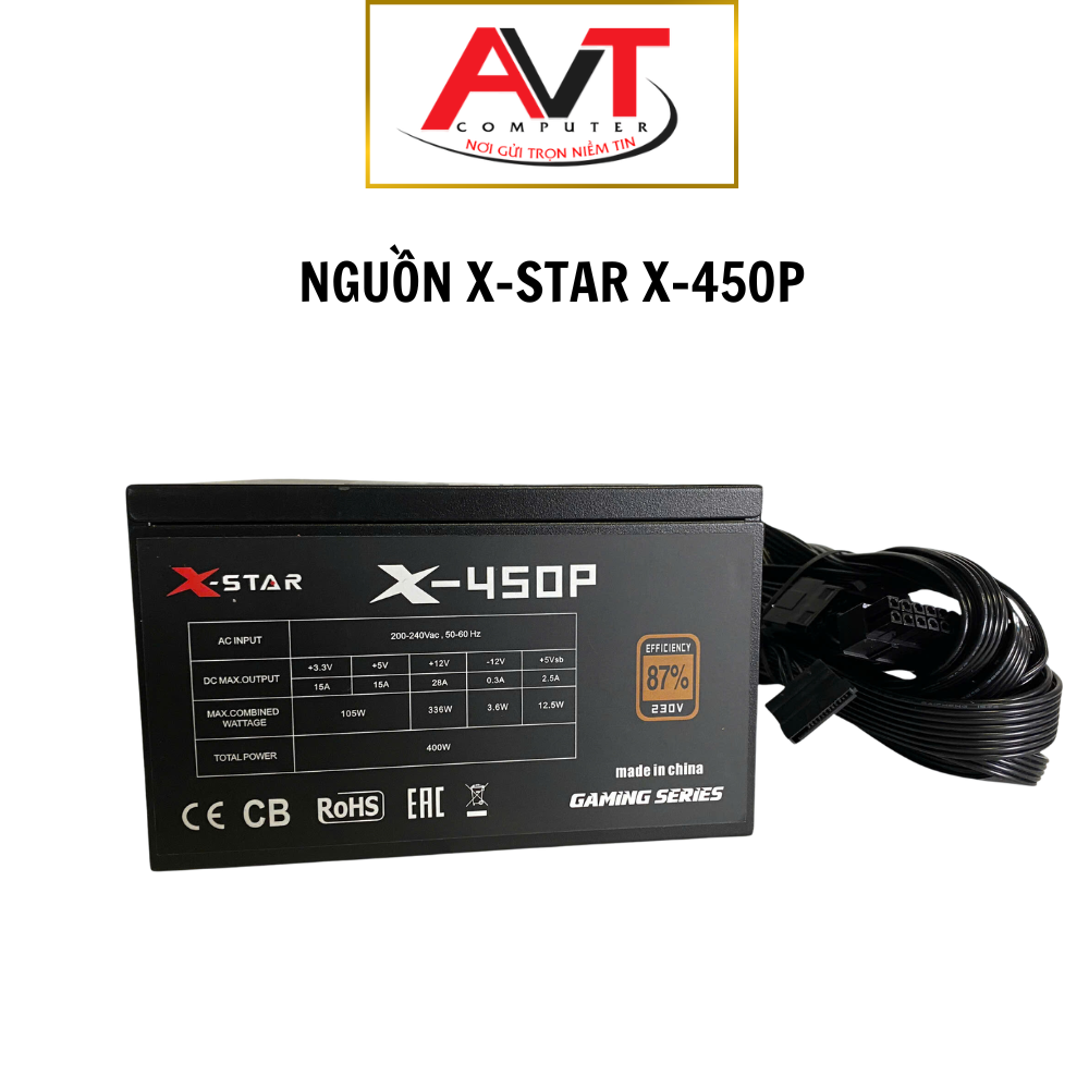 NGUỒN MÁY TÍNH XSTAR X-450 Công Suất Thực 450W 80Plus