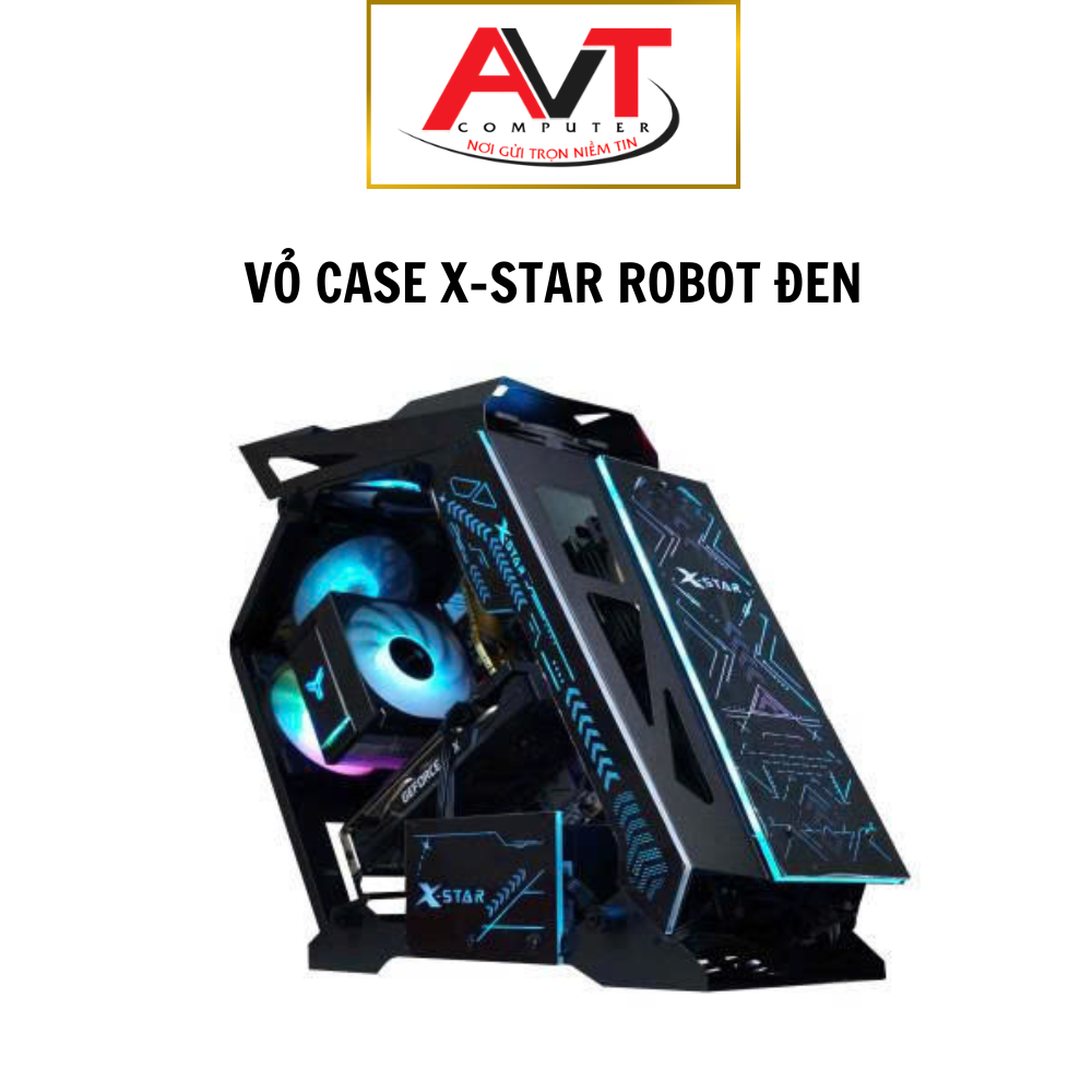 Vỏ Case Máy Tính Robot Xstar Sẵn 3 Fan Led RGB Đen