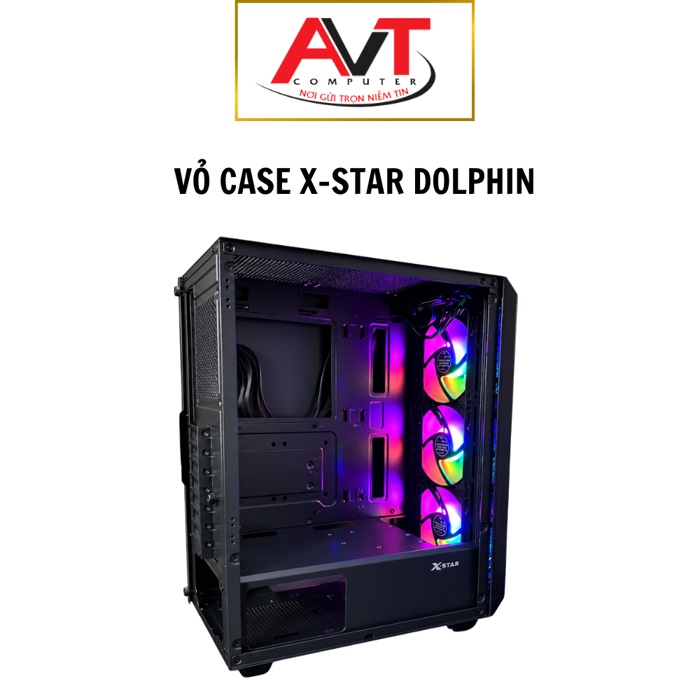 Vỏ Case Tặng Kèm 3 Fan - XSTAR - DOPHIN M-ATX Hàng Chính Hãng Mới 100%