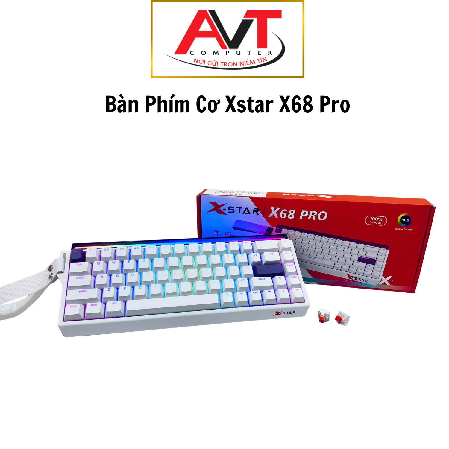 Bàn Phím Cơ X-STAR X68 PRO Wireless RGB Hot Swap 68 Phím Bluetooth/2.4G/USB-C Gaming