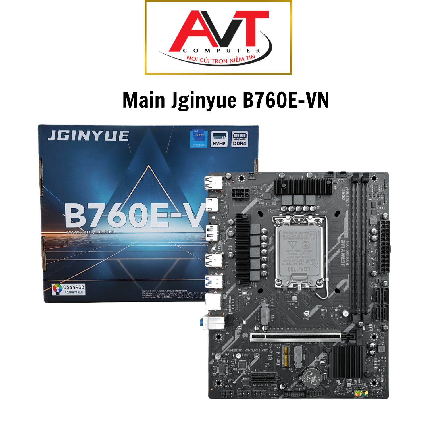 Mainboard JGINYUE B760E-VN Fullbox - Bảo Hành 36 Tháng