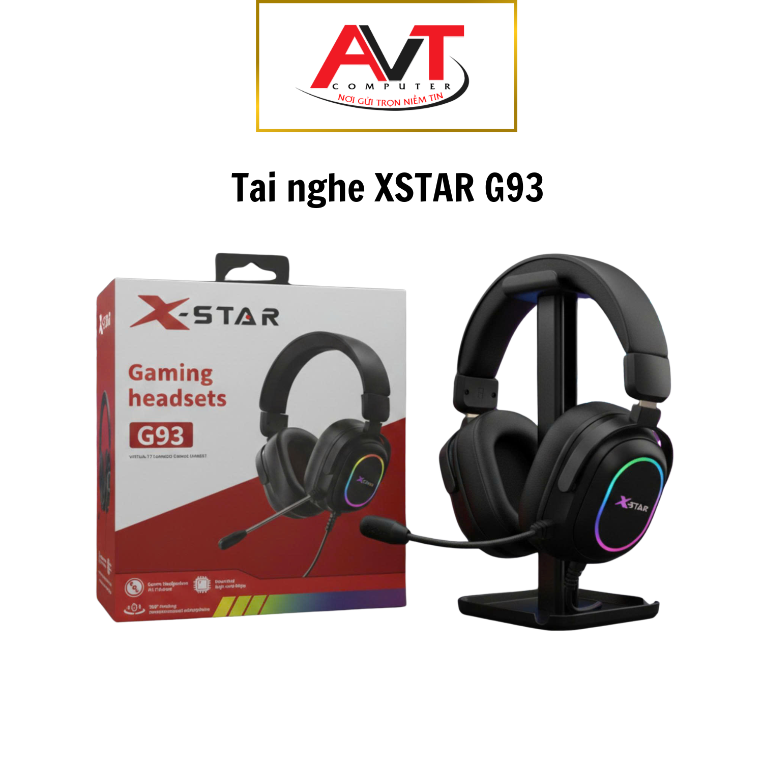 Tai Nghe Chụp Gaming XSTAR G93 RGB  Mới 100% Bảo Hành 12 Tháng