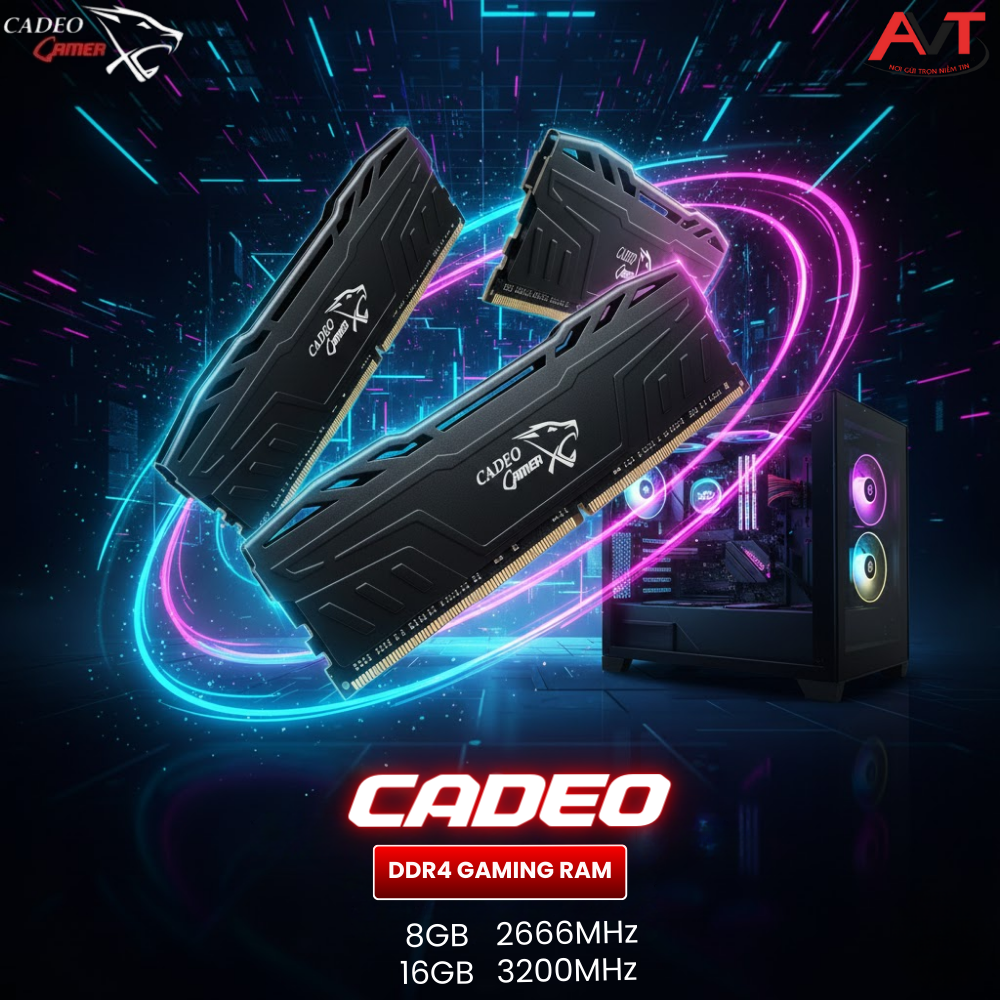 Ram PC CADEO DDR4 8GB  Bus 2666Mhz bảo hành chính hãng 36 tháng