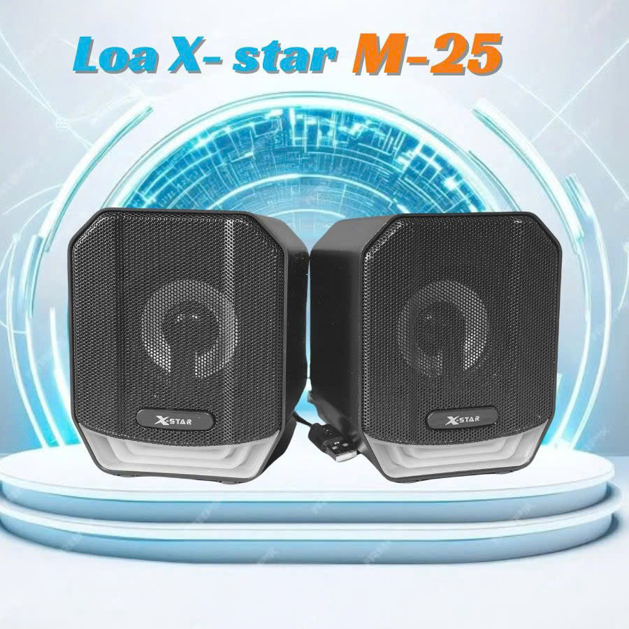 Loa PC Xstar M25 với đèn LED phát sáng nổi bật, âm thanh sống động và phong cách hiện đại