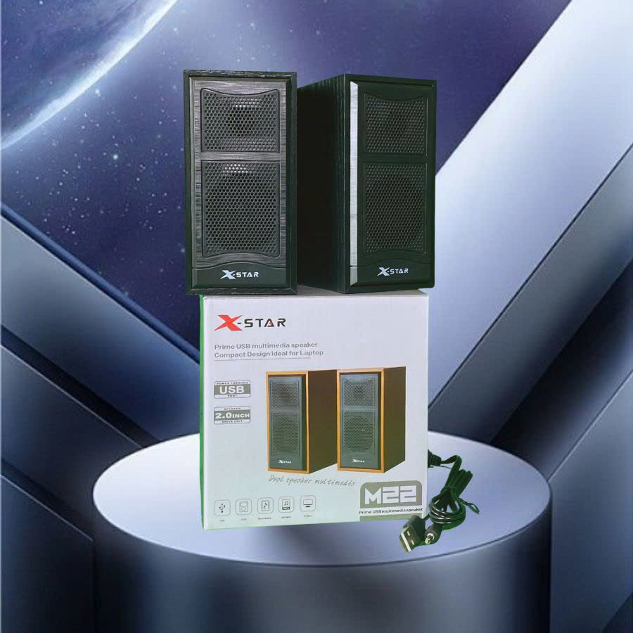Loa loa vi tính 2.0 mini XSTAR M22 ,Vỏ Gỗ, Âm thanh hay, có chỉnh âm lượng-Dùng cho PC,Laptop