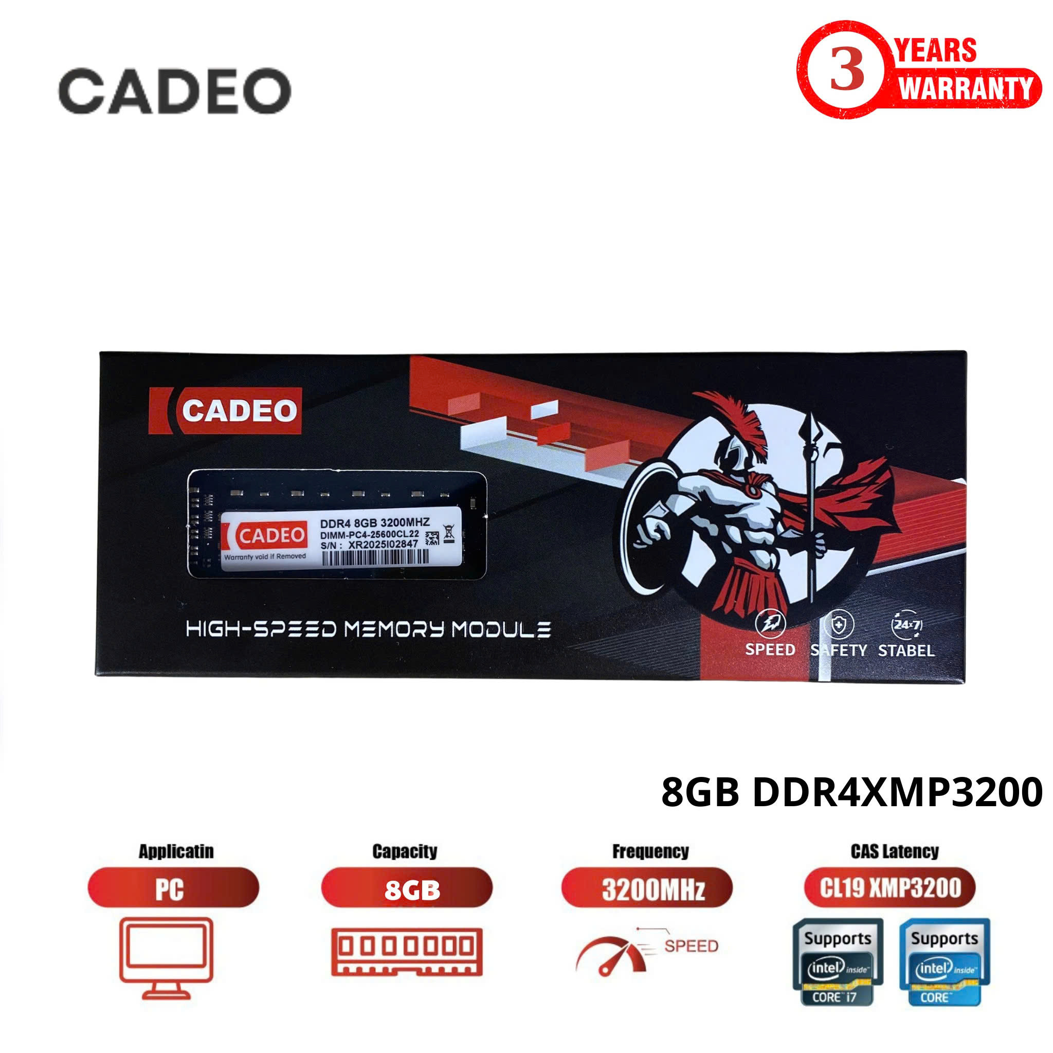 Ram PC CADEO DDR4 8GB  Bus 3200Mhz bảo hành chính hãng 36 tháng