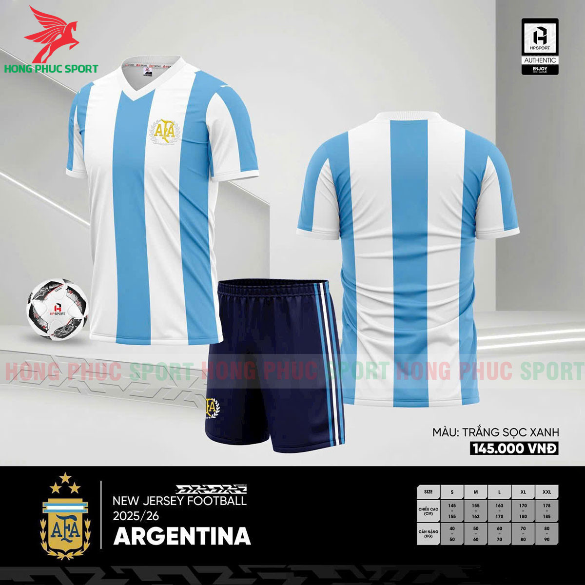 BỘ QUẦN ÁO BÓNG ĐÁ ARGENTINA 2025 - THUN LẠNH CAO CẤP