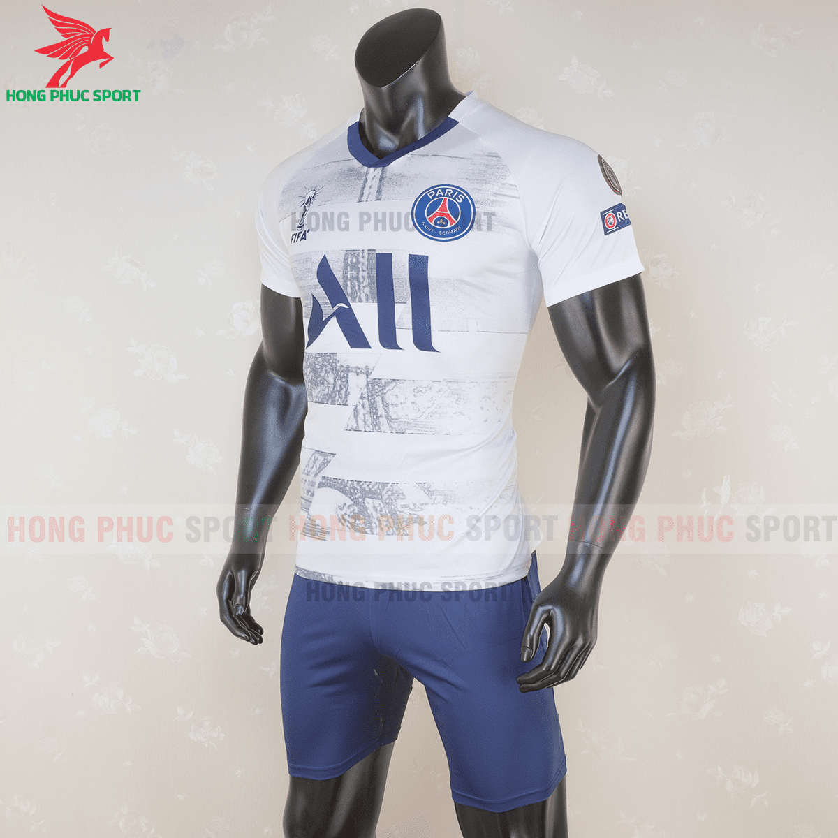 Áo bóng đá Paris Saint Germain 2020 2021 phiên bản fan màu trắng(trái)