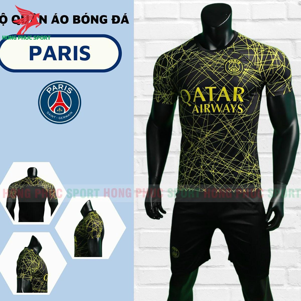BỘ QUẦN ÁO BÓNG ĐÁ PSG 2023 2024 ĐEN VÀNG – THUN LẠNH CAO CẤP