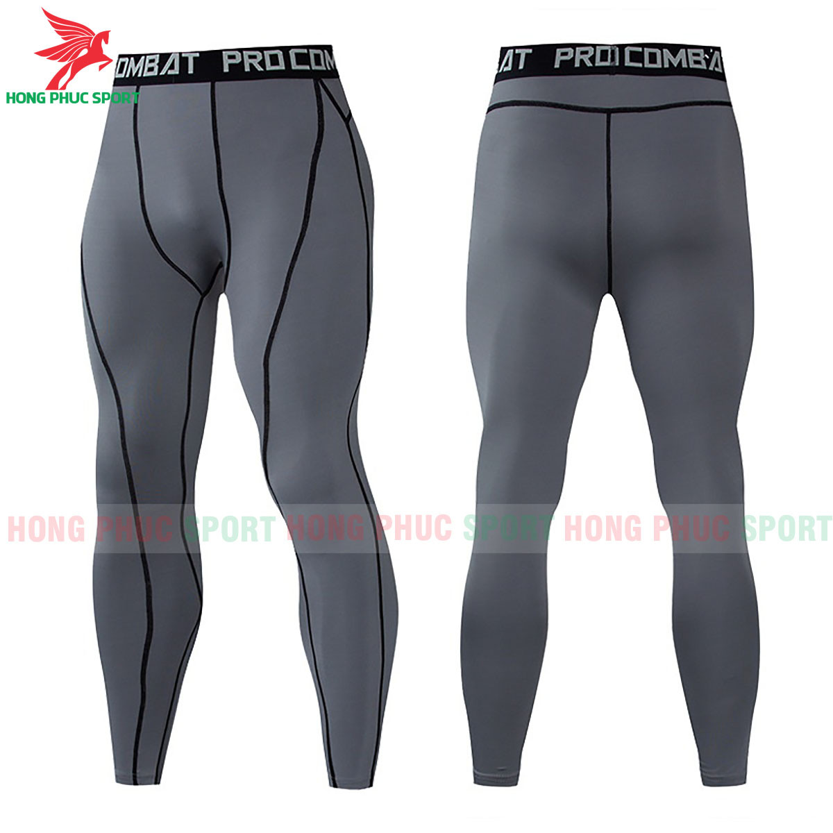 Quần Giữ Nhiệt Nam Legging Combat Dáng Dài Xám