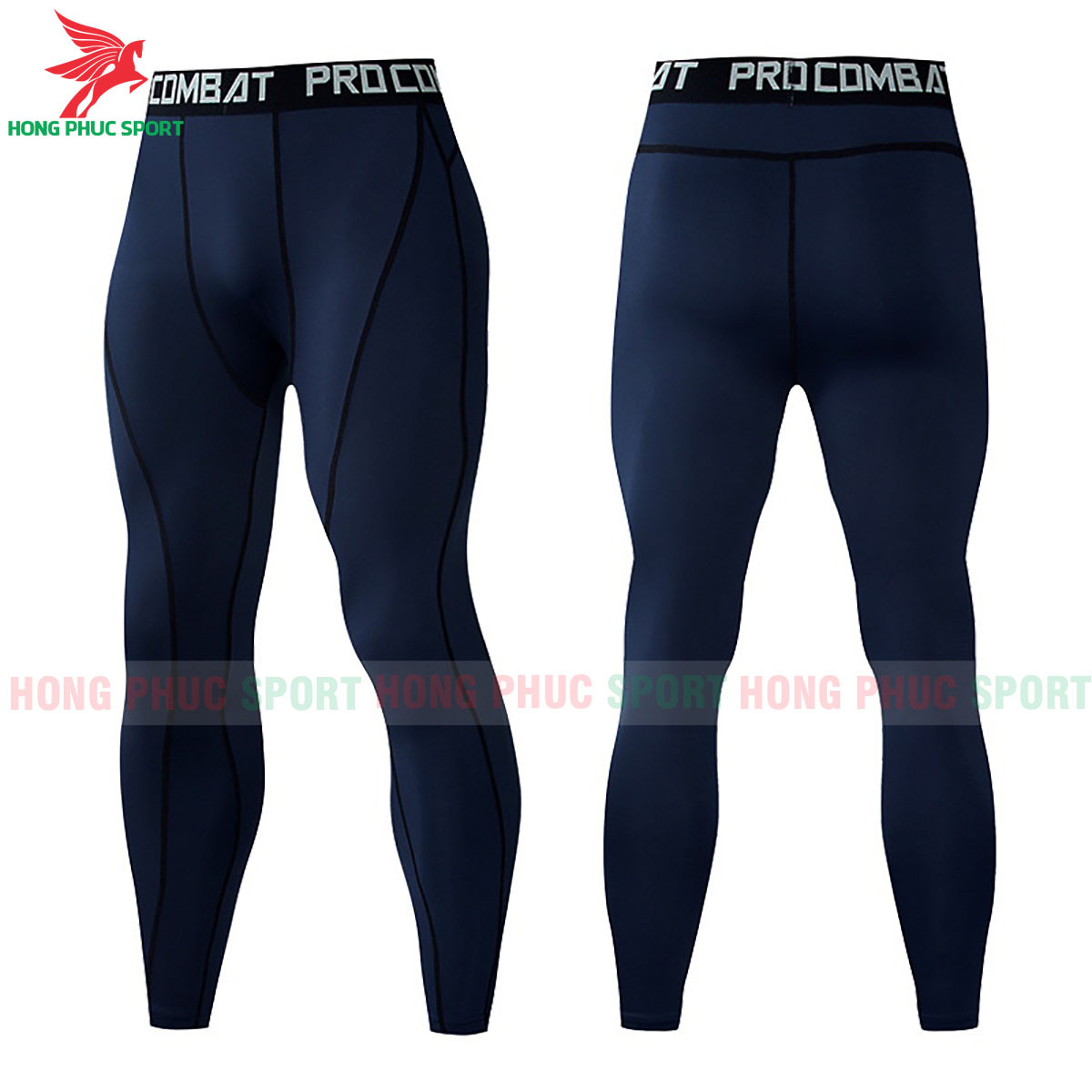Quần Giữ Nhiệt Nam Legging Combat Dáng Dài Tím Than