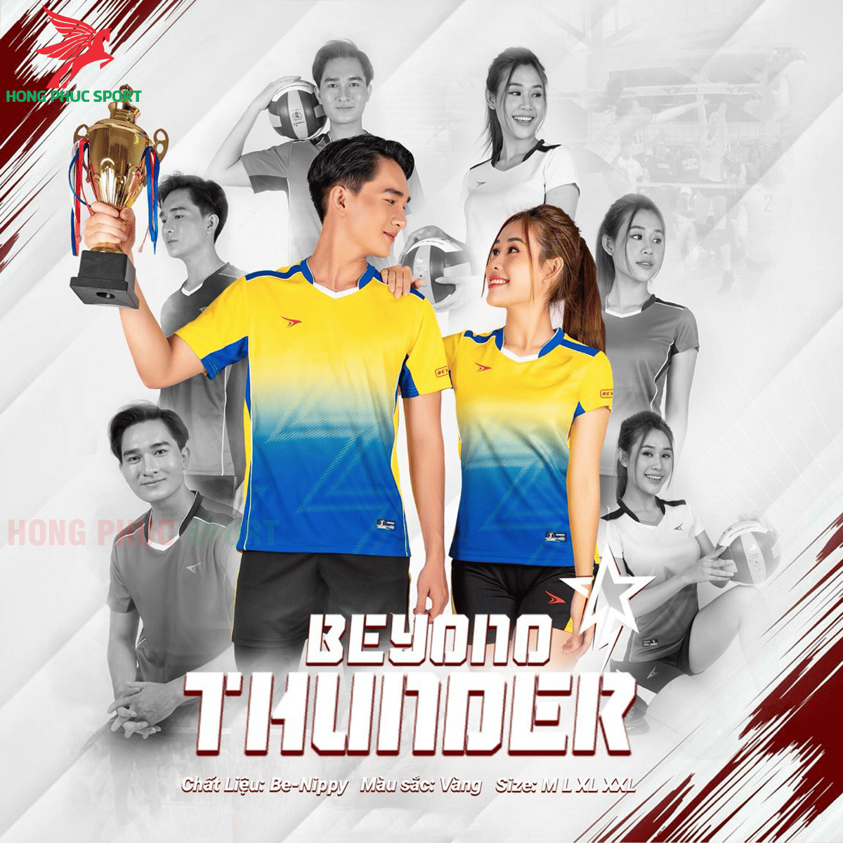 Quần áo bóng chuyền BEYONO Thunder màu vàng
