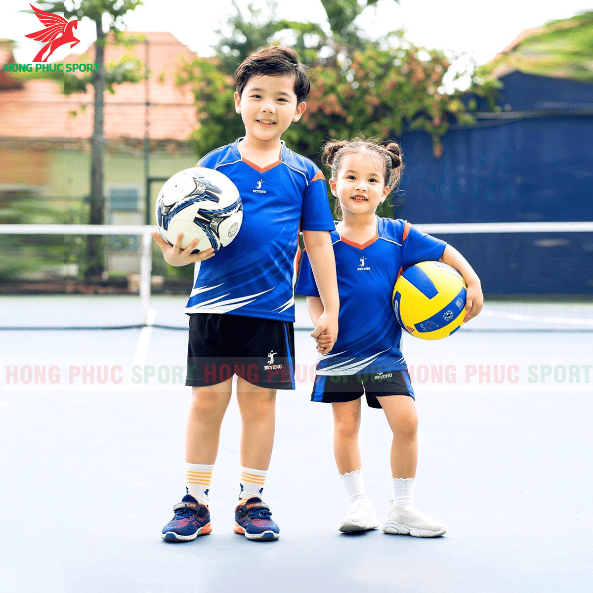 Áo bóng chuyền trẻ em Beyono 2020 Striving màu xanh
