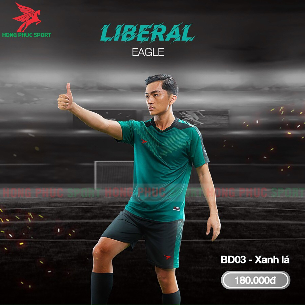 BỘ QUẦN ÁO BÓNG ĐÁ KHÔNG LOGO BEYONO EAGLE LIBERAL XANH LÁ - DỆT VIỆT NAM