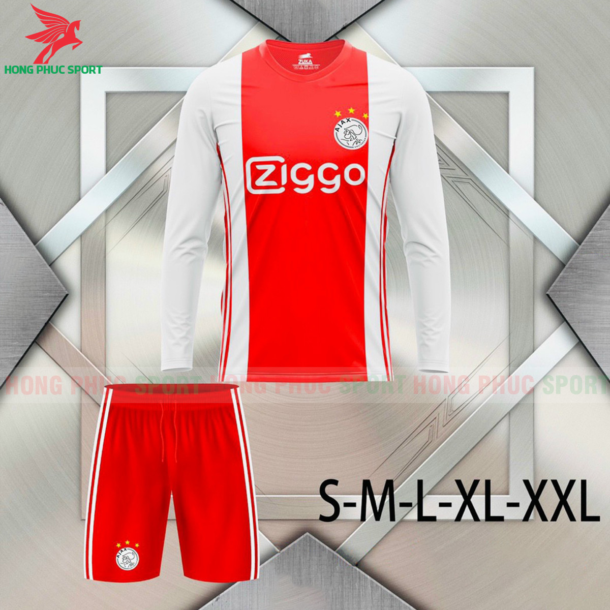 BỘ QUẦN ÁO ĐẤU DÀI TAY AJAX 2021 2022 SÂN NHÀ – THUN LẠNH CAO CẤP