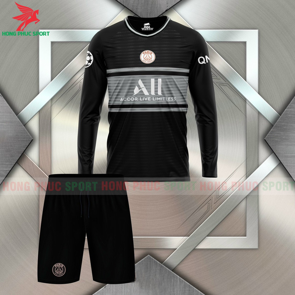 BỘ QUẦN ÁO ĐÁ BANH DÀI TAY PSG 2021 2022 MẪU THỨ 3 – THUN LẠNH CAO CẤP