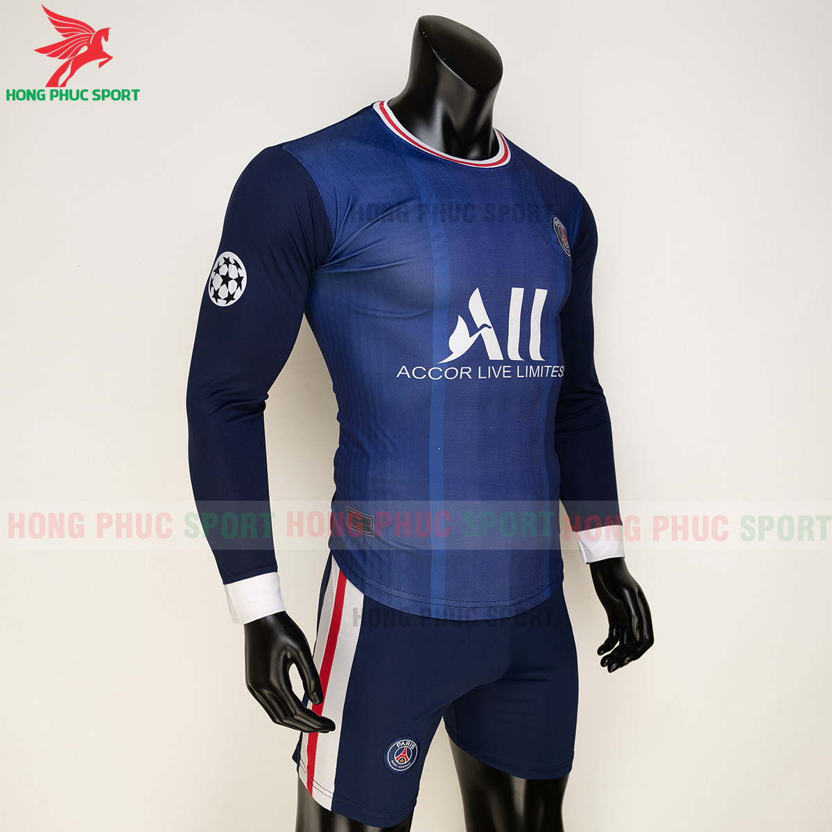 BỘ QUẦN ÁO ĐẤU DÀI TAY PSG 2021 2022 SÂN NHÀ – THUN LẠNH CAO CẤP