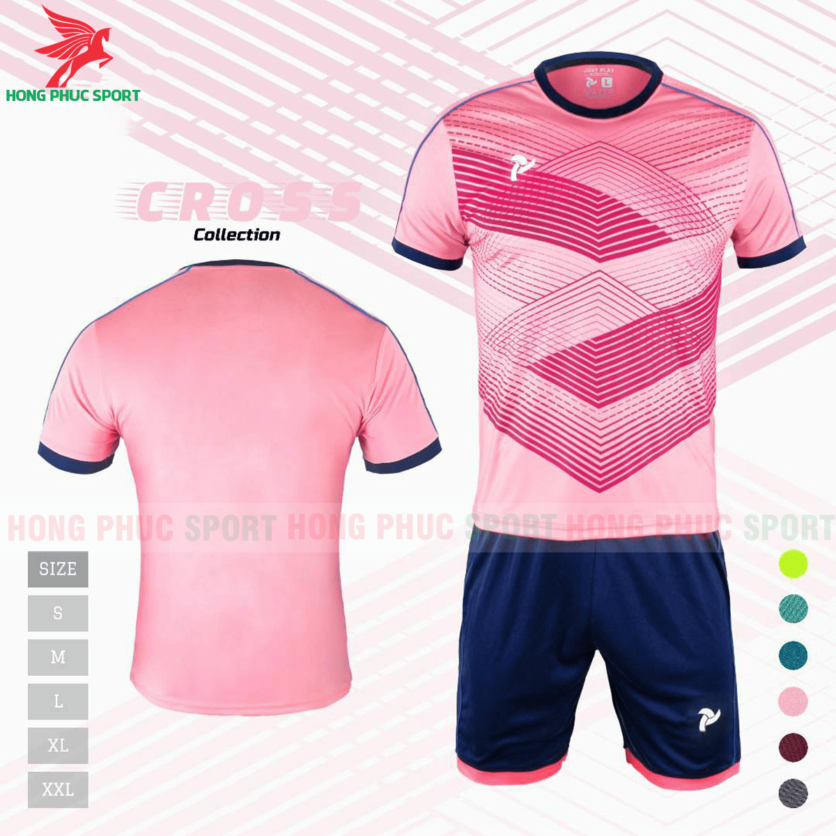 Áo đấu không logo Justplay Cross 2021 màu hồng