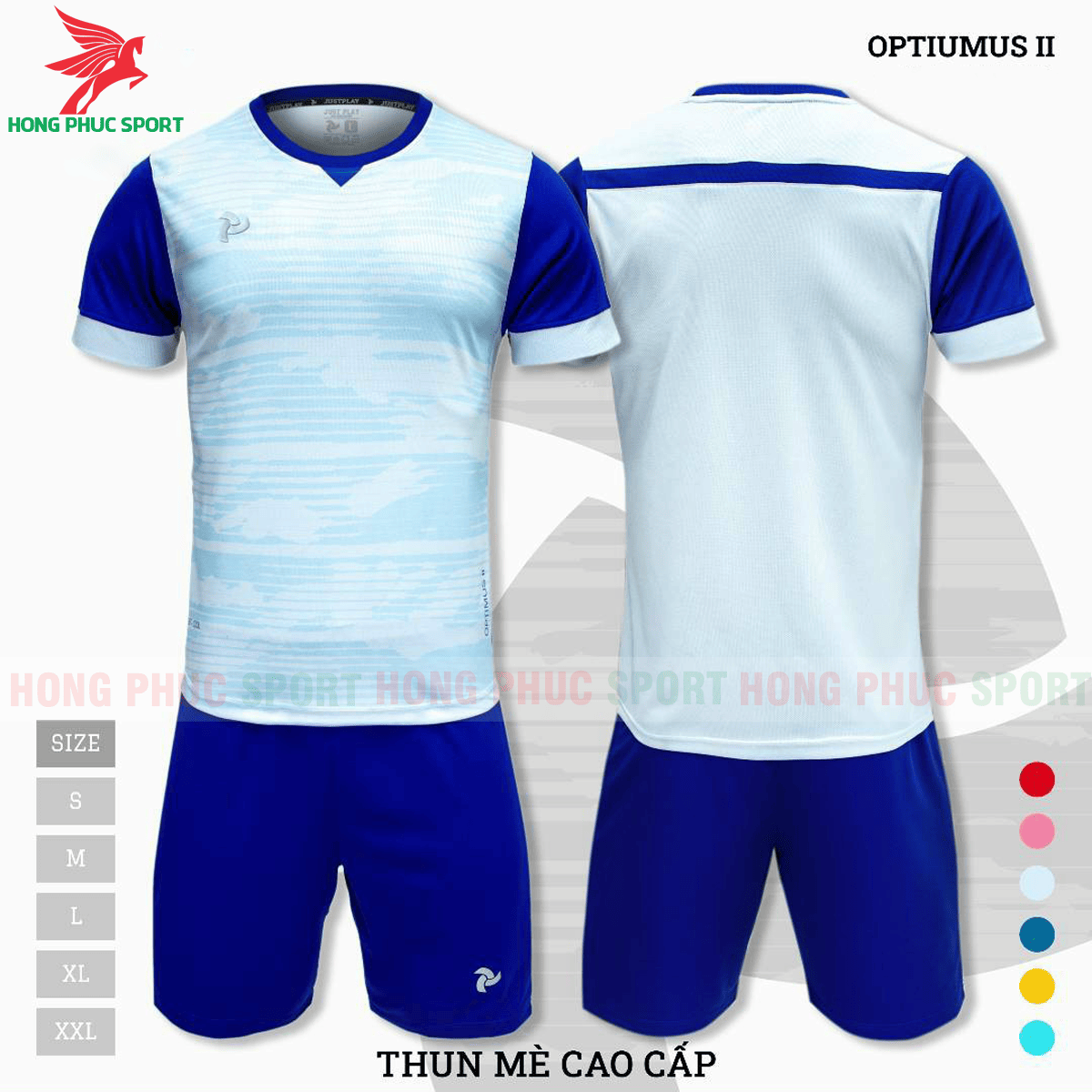 BỘ QUẦN ÁO ĐẤU KHÔNG LOGO JUSTPLAY OPTIUMUS II MÀU TRẮNG - THUN MÈ CAO CẤP