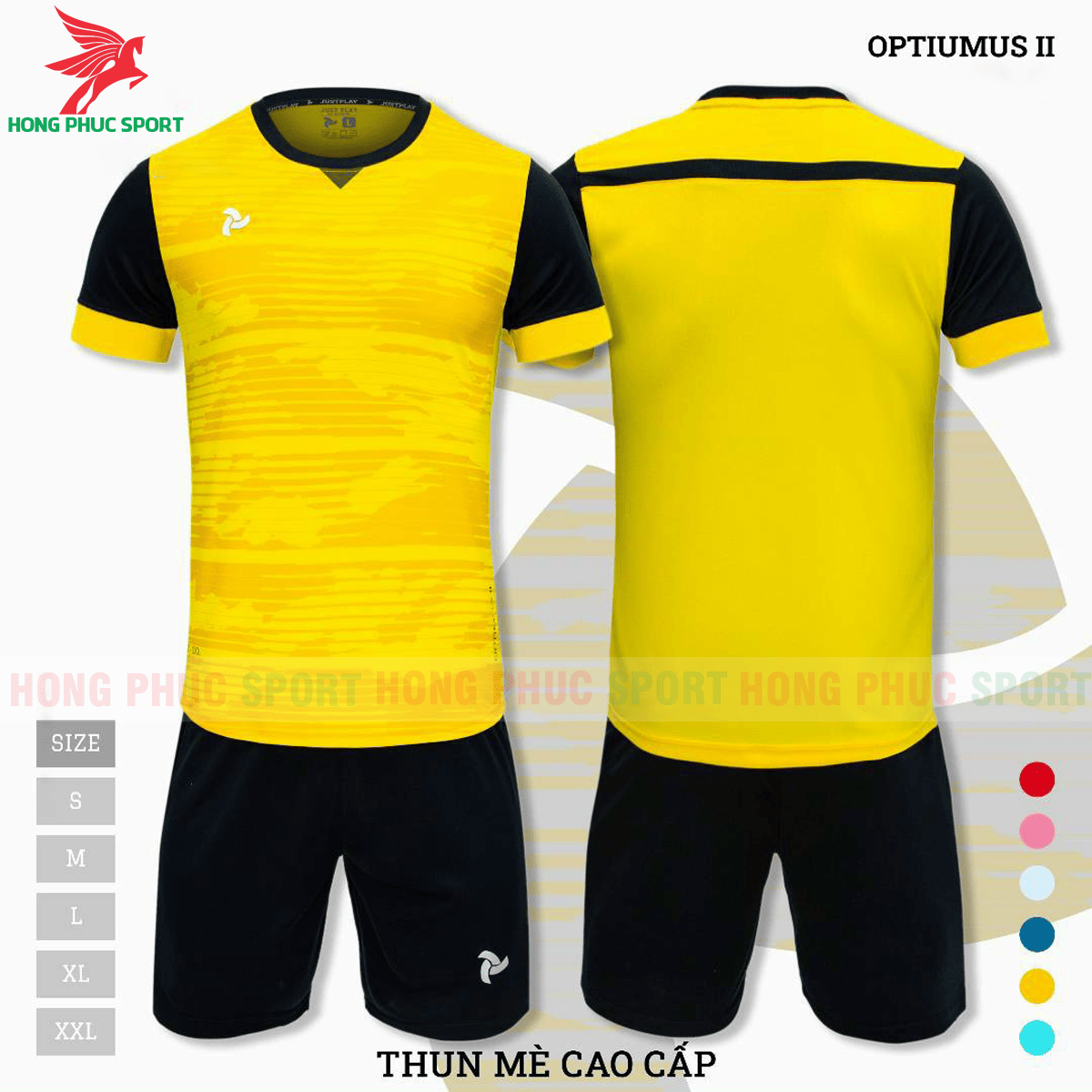 BỘ QUẦN ÁO ĐẤU KHÔNG LOGO JUSTPLAY OPTIUMUS II MÀU VÀNG - THUN MÈ CAO CẤP