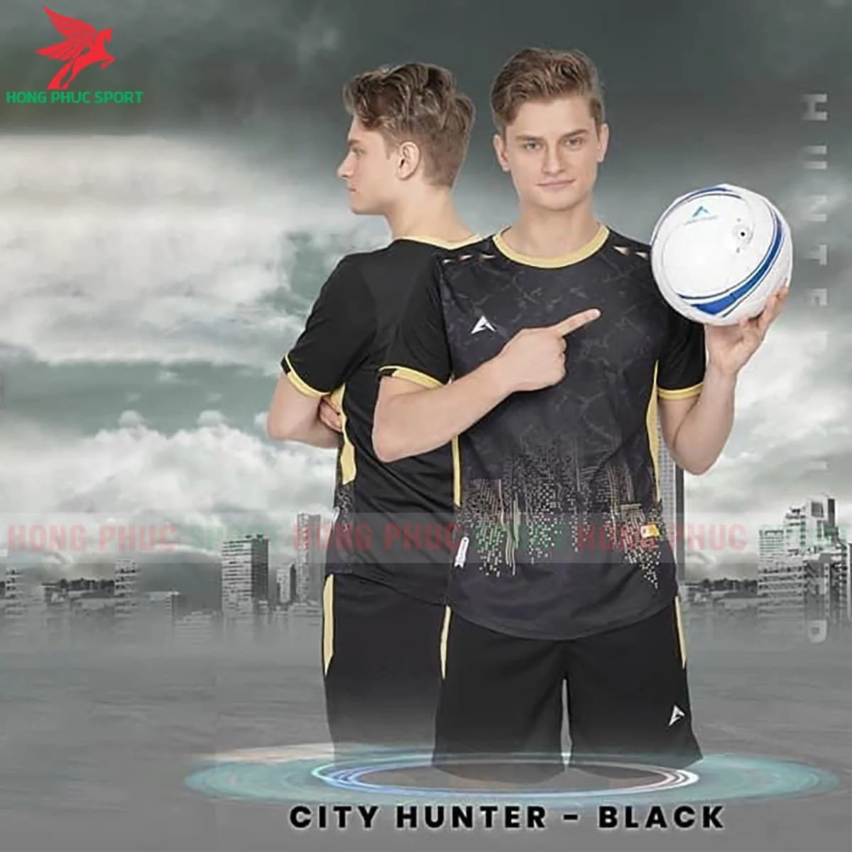 BỘ QUẦN ÁO BÓNG ĐÁ KHÔNG LOGO KAIWIN CITY HUNTER ĐEN – HÀNG VIỆT NAM