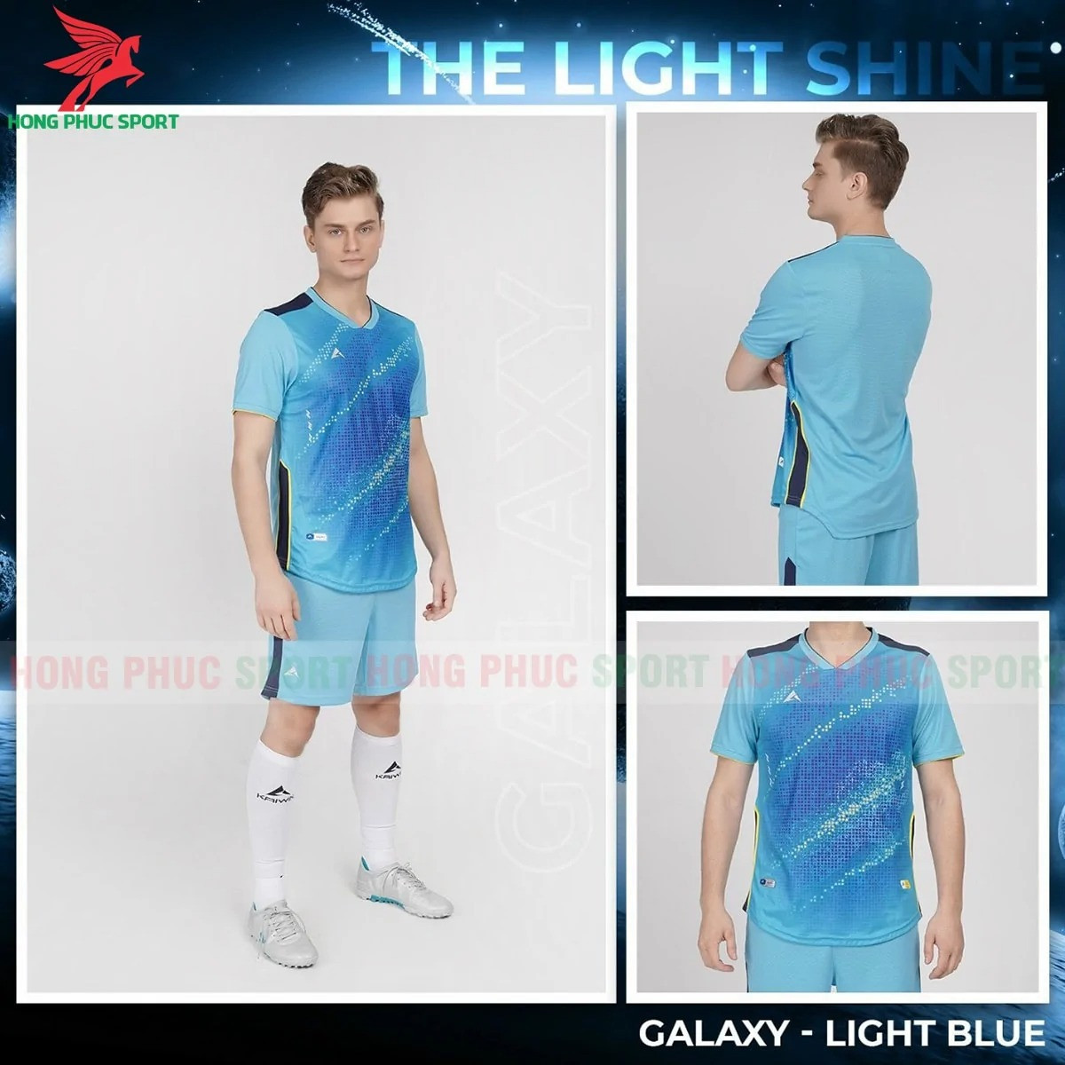 BỘ QUẦN ÁO BÓNG ĐÁ KHÔNG LOGO KAIWIN GALAXY XANH BIỂN – HÀNG VIỆT NAM