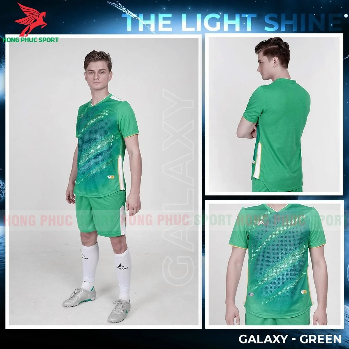BỘ QUẦN ÁO BÓNG ĐÁ KHÔNG LOGO KAIWIN GALAXY XANH LÁ CÂY – HÀNG VIỆT NAM