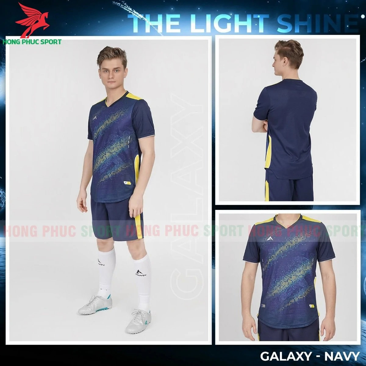 BỘ QUẦN ÁO BÓNG ĐÁ KHÔNG LOGO KAIWIN GALAXY XANH NAVY – HÀNG VIỆT NAM