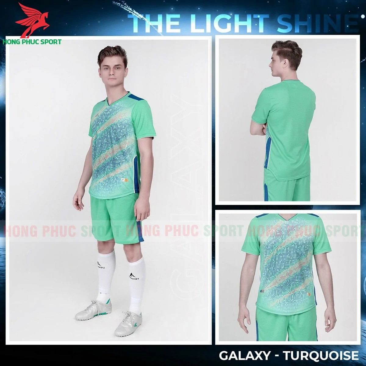 BỘ QUẦN ÁO BÓNG ĐÁ KHÔNG LOGO KAIWIN GALAXY XANH NGỌC – HÀNG VIỆT NAM