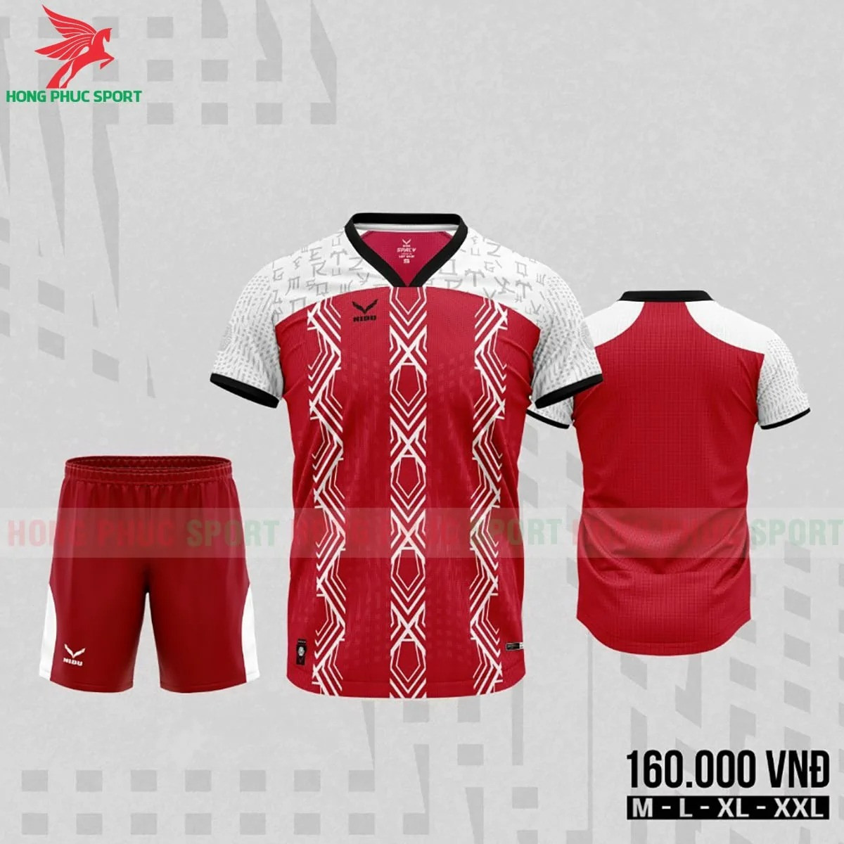 BỘ QUẦN ÁO BÓNG ĐÁ KHÔNG LOGO NIDU CAESAR ĐỎ – HÀNG VIỆT NAM