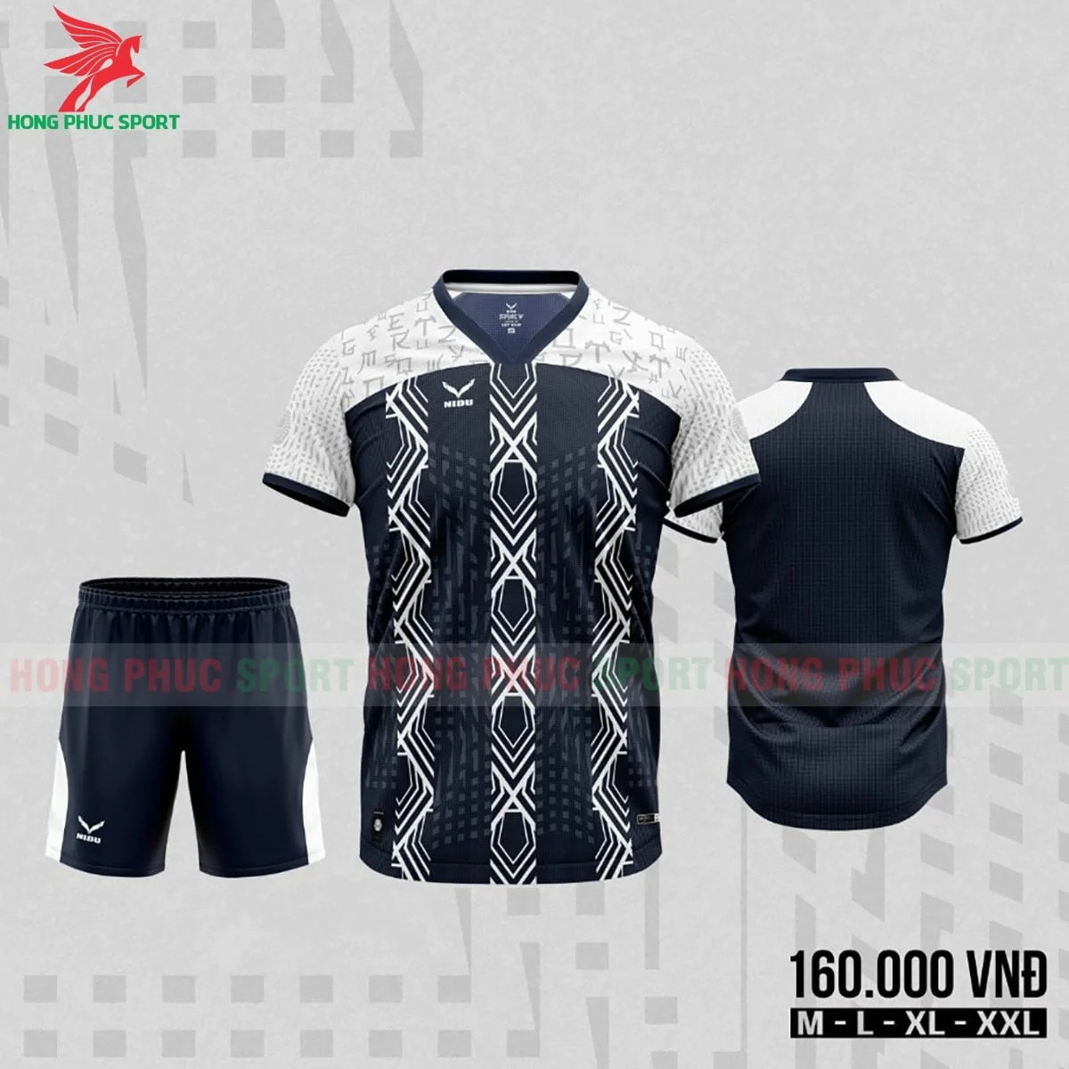 BỘ QUẦN ÁO BÓNG ĐÁ KHÔNG LOGO NIDU CAESAR XANH ĐEN – HÀNG VIỆT NAM