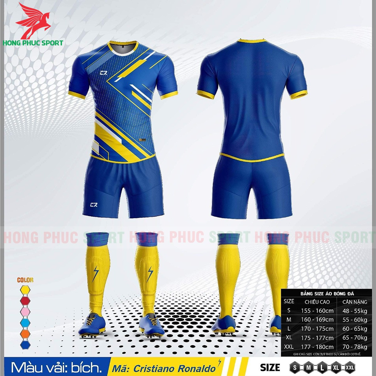 BỘ QUẦN ÁO ĐẤU KHÔNG LOGO CR SPORT XANH BÍCH - VẢI MÈ CAO CẤP