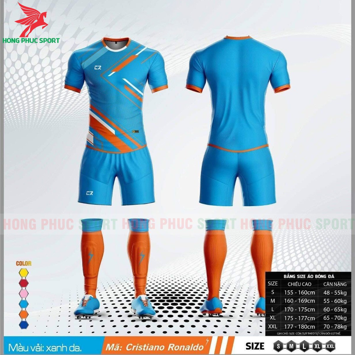 BỘ QUẦN ÁO ĐẤU KHÔNG LOGO CR SPORT XANH DA - VẢI MÈ CAO CẤP