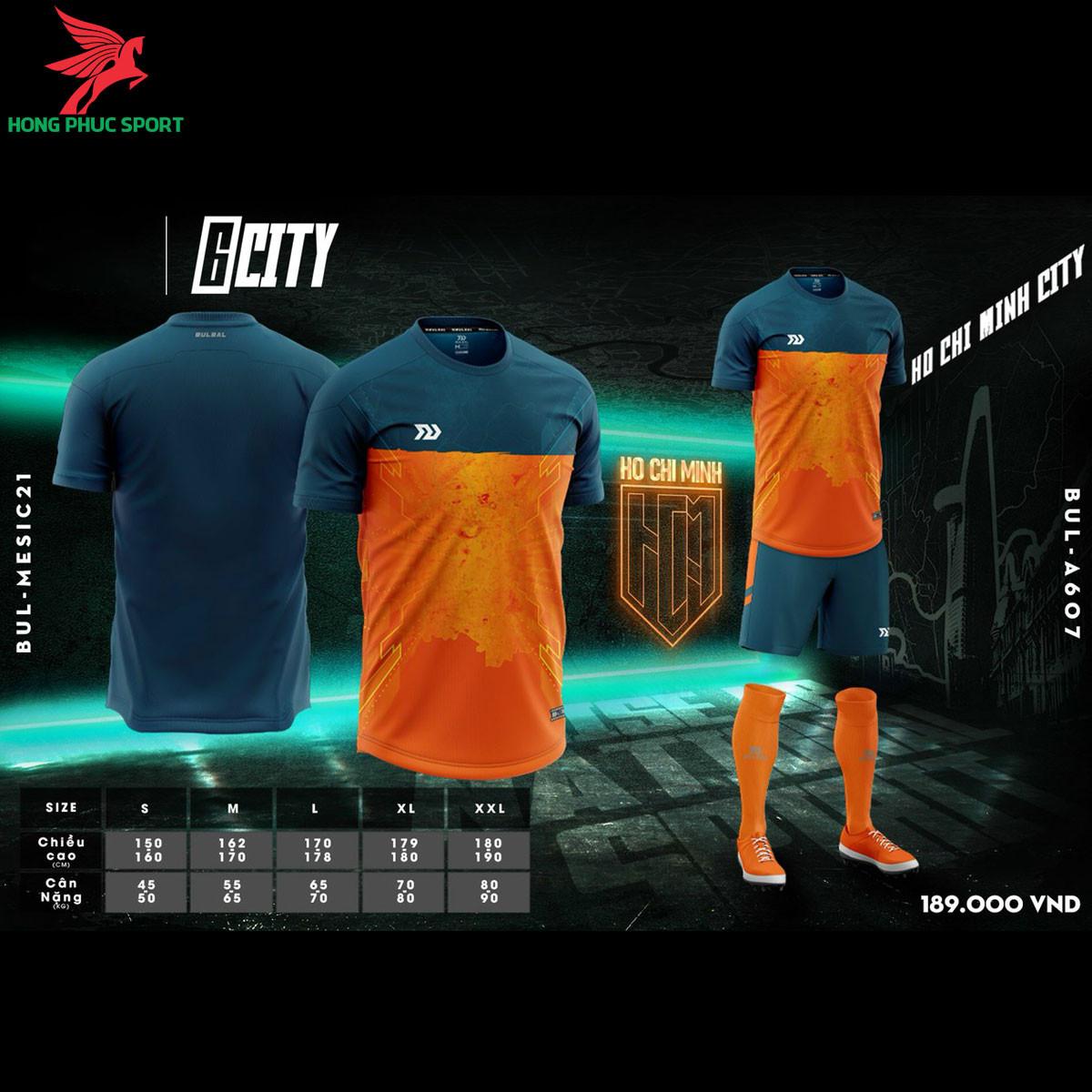 Áo đá banh không logo Bulbal 6City màu cam - Hồ Chí Minh