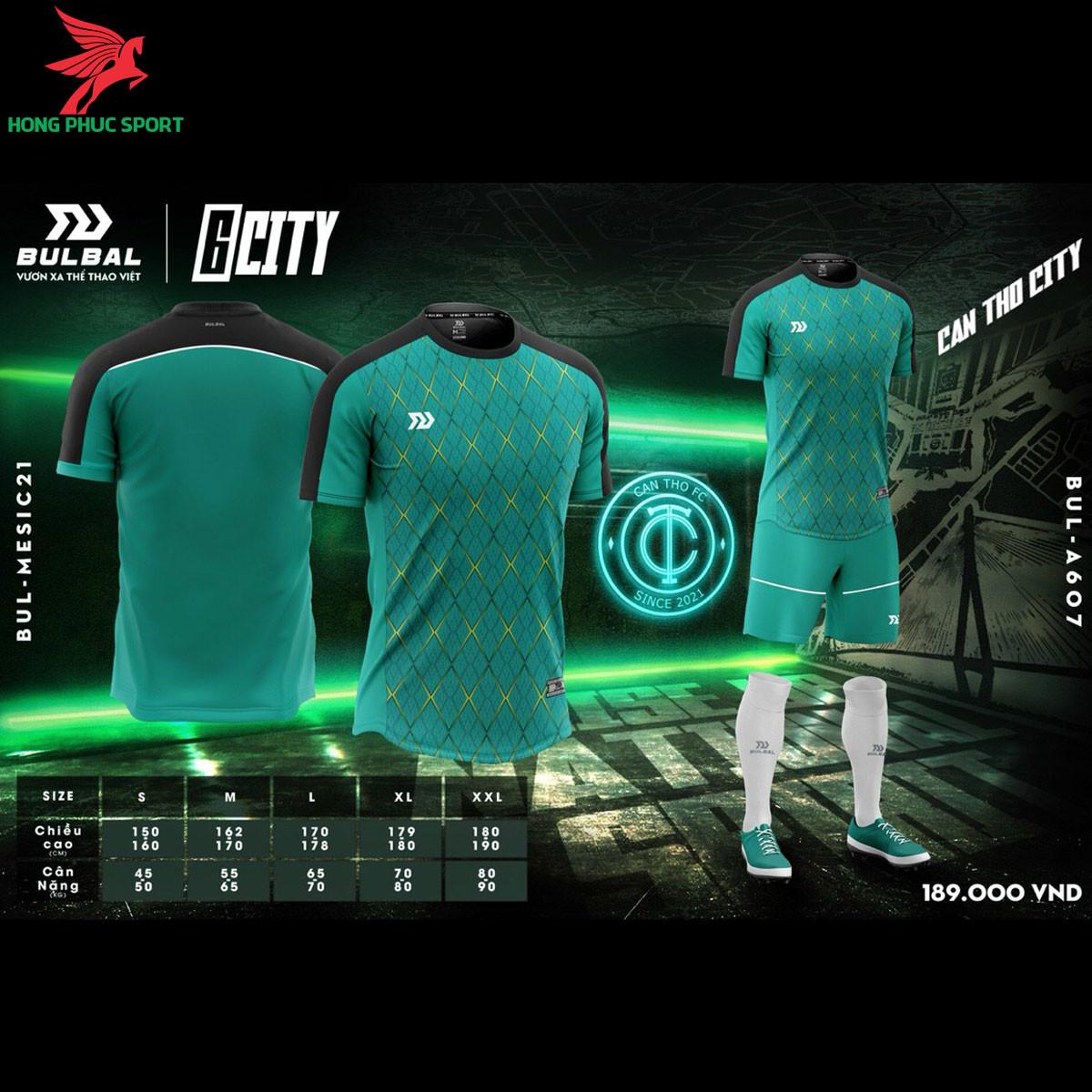 Áo đá banh không logo Bulbal 6City màu Xanh lá - Cần Thơ