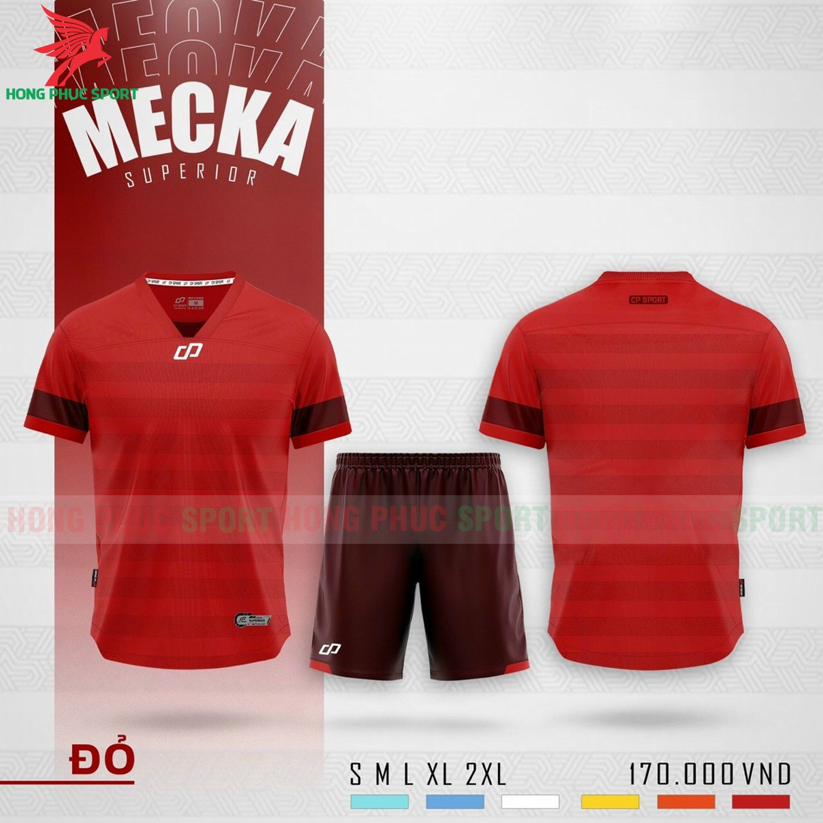 BỘ QUẦN ÁO ĐẤU KHÔNG LOGO CP MECKA 2021 ĐỎ - THUN LẠNH CAO CẤP