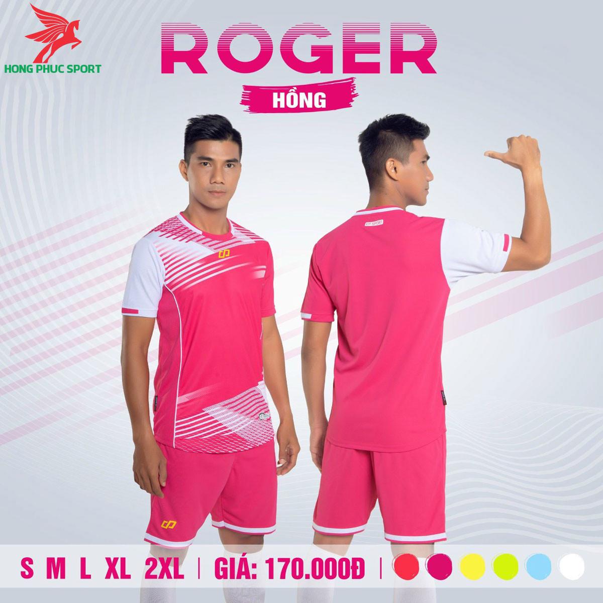  Áo đá banh không logo CP ROGER 2021 màu Hồng 