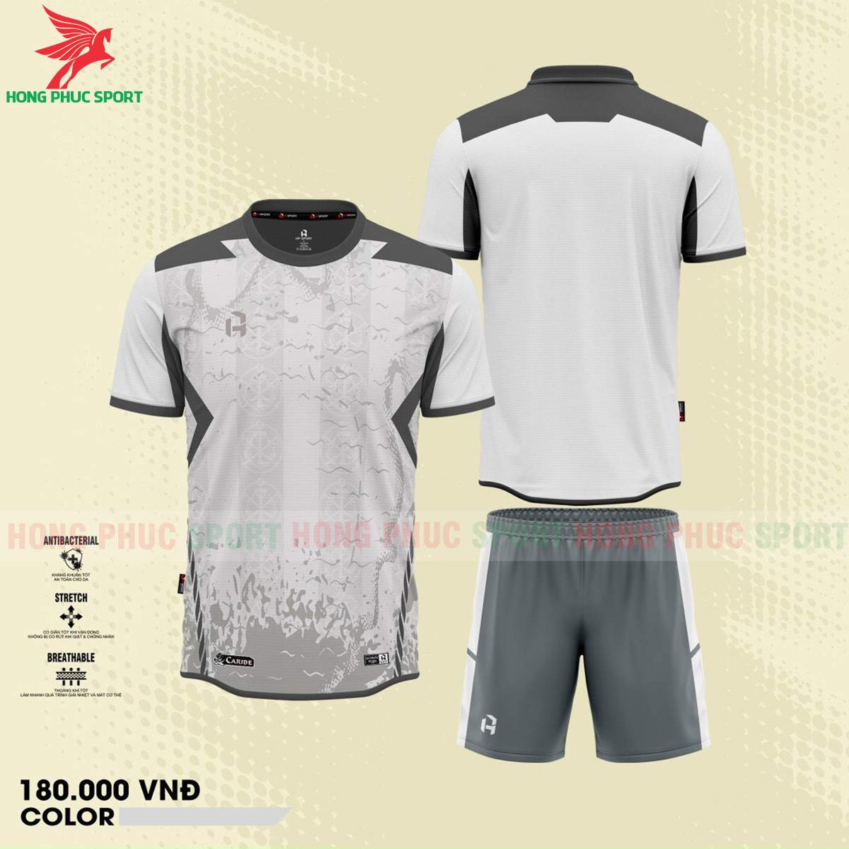 BỘ QUẦN ÁO ĐẤU KHÔNG LOGO HP SPORT CARIBE TRẮNG - HÀNG DỆT