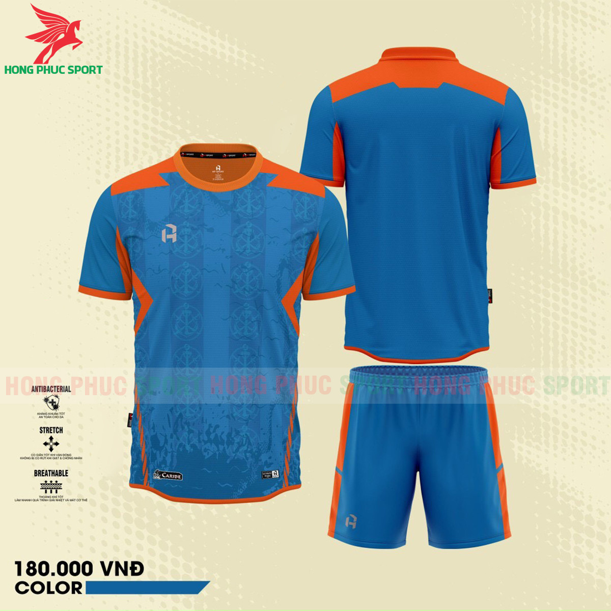 BỘ QUẦN ÁO ĐẤU KHÔNG LOGO HP SPORT CARIBE XANH NGỌC - HÀNG DỆT