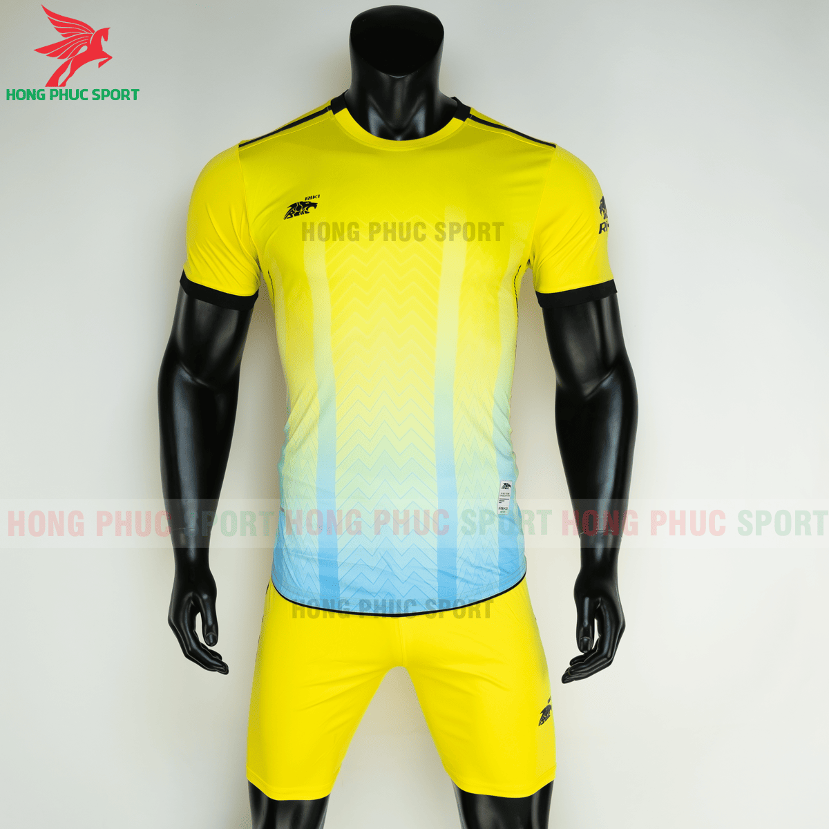 Áo đá banh không logo RIKI FURIOR 2021 màu Vàng (trước)