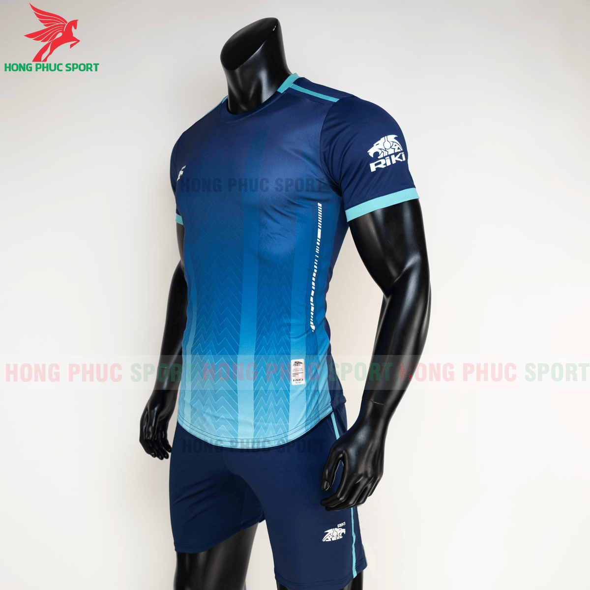 Áo đá banh không logo RIKI FURIOR 2021 màu Xanh dương (trái)