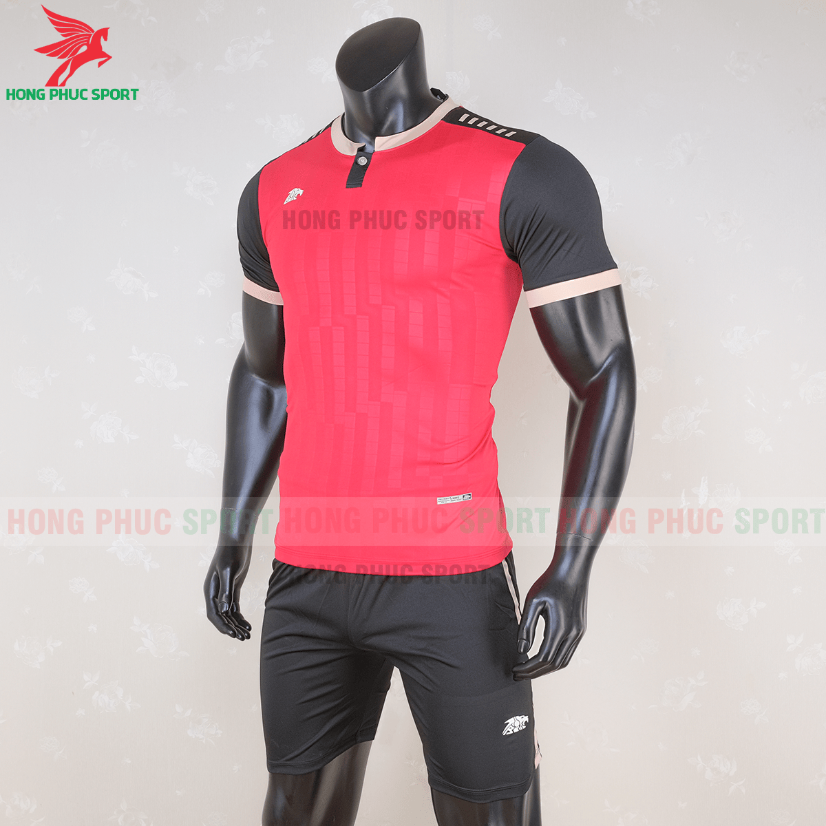 Áo không logo Riki Neck 2020 đỏ (trái)