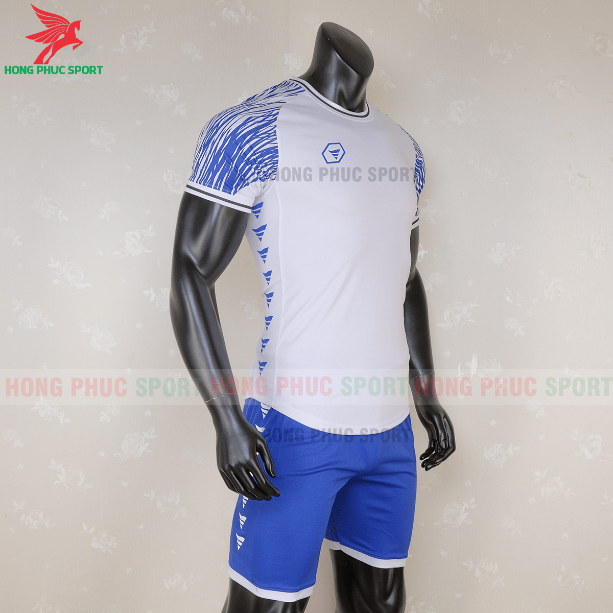 Áo không logo TA-A06 2020 trắng xanh (phải)
