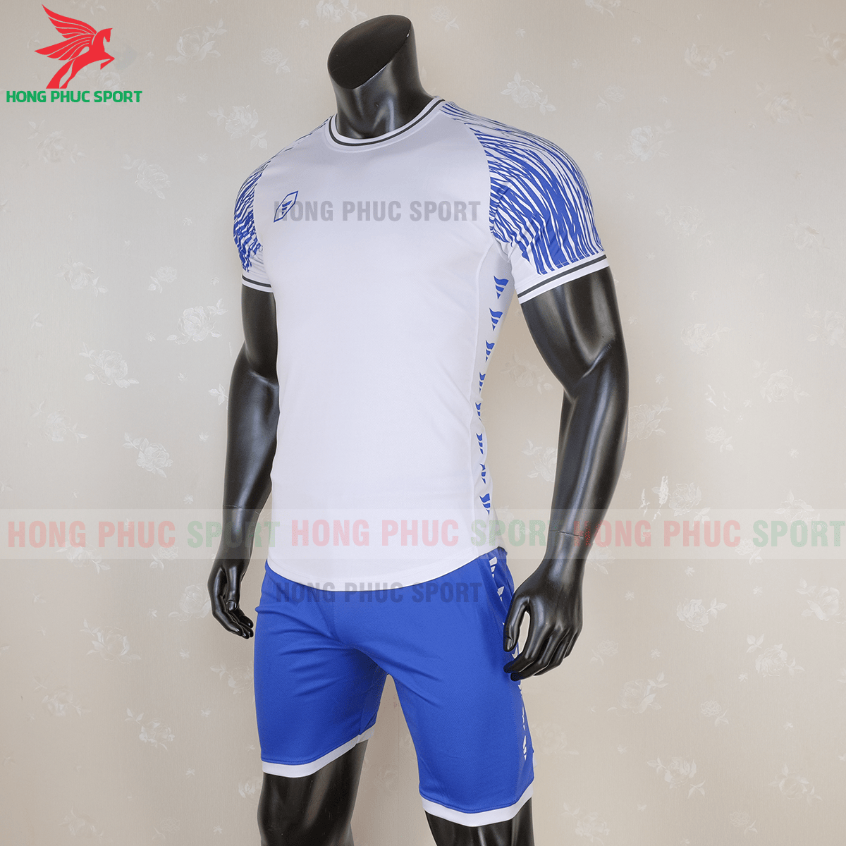 Áo không logo TA-A06 2020 trắng xanh (trái)