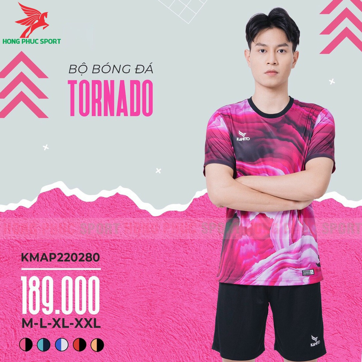 BỘ QUẦN ÁO BÓNG ĐÁ KHÔNG LOGO KAMITO TORNADO TÍM ĐEN - HÀNG VIỆT NAM