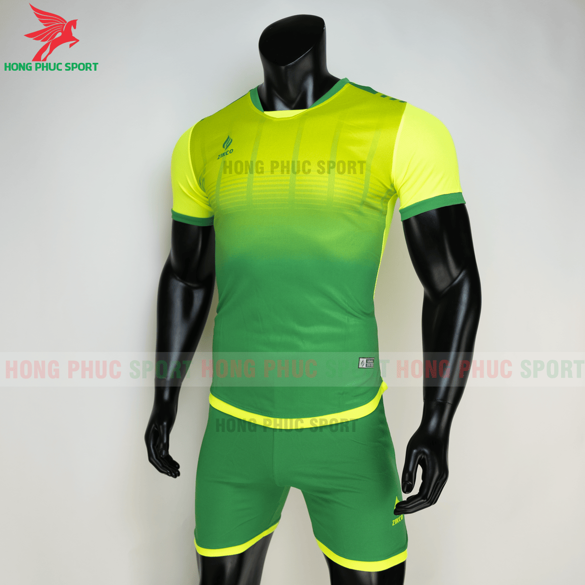 Áo đá banh không logo ZIKCO Z01 2021 màu Xanh chuối (trái)