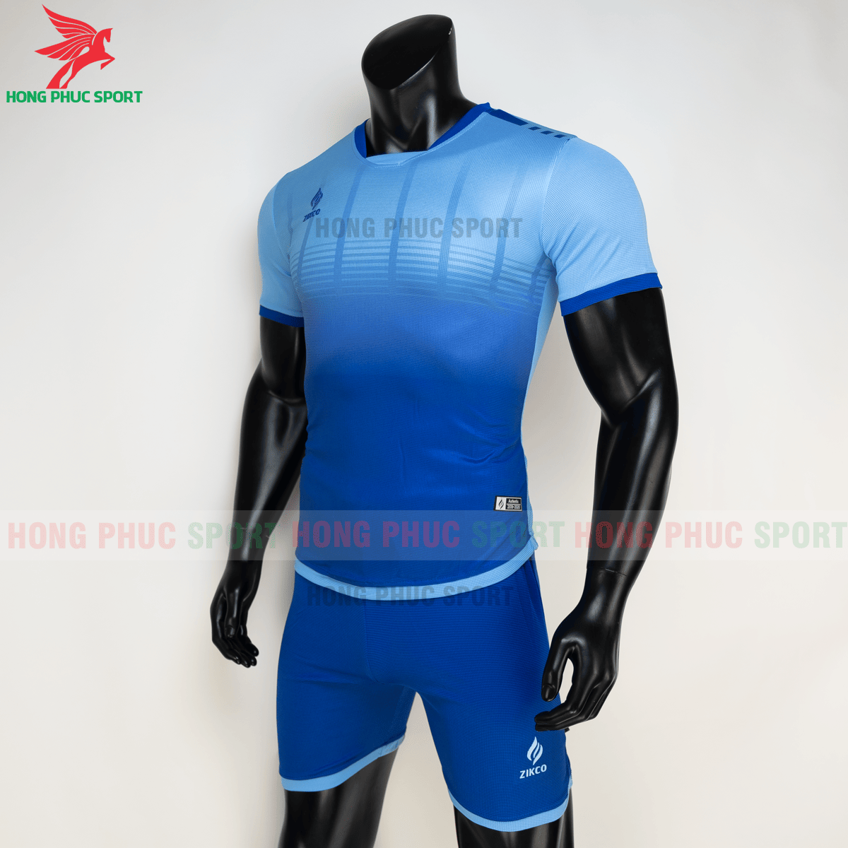 Áo đá banh không logo ZIKCO Z01 2021 màu Xanh dương (trái)
