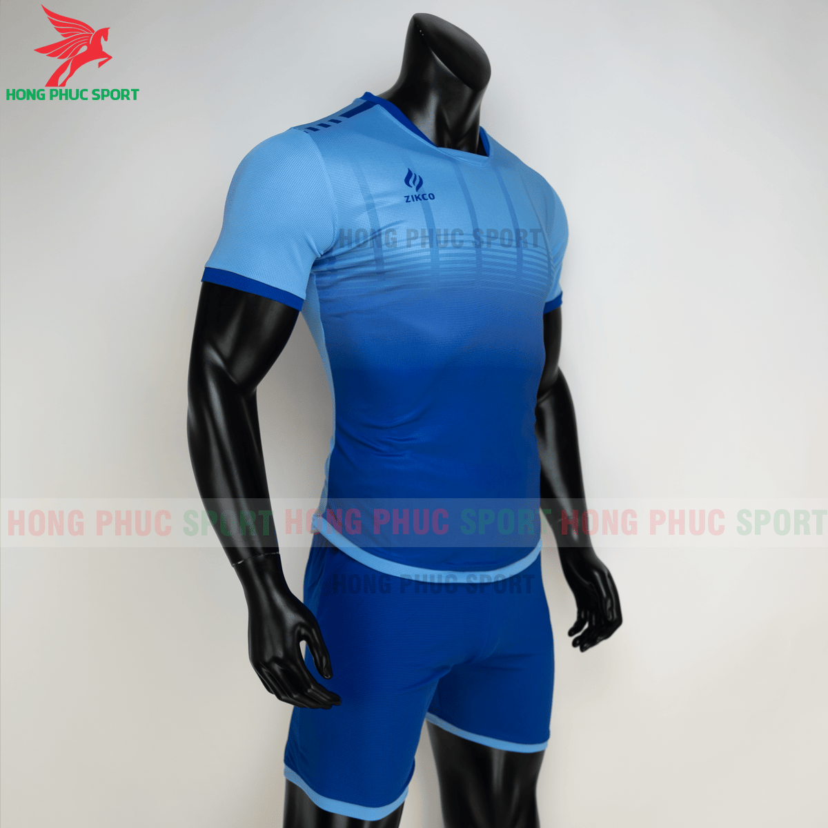 Áo đá banh không logo ZIKCO Z01 2021 màu Xanh dương (phải)